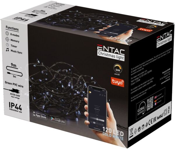 ecl-120-ty-cw_entac-karacsonyi-ip44-120-led-fuzer-cw-9m-tuya-app.jpg Entac Χριστουγεννιάτικα Λαμπάκια IP44 120 LED Ψυχρό 9m Tuya