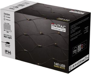 Entac Christmas Lights IP44 Net 160 LED 2m x 1,5m WW