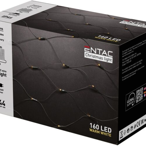 Entac Christmas Lights IP44 Net 160 LED 2m x 1,5m WW