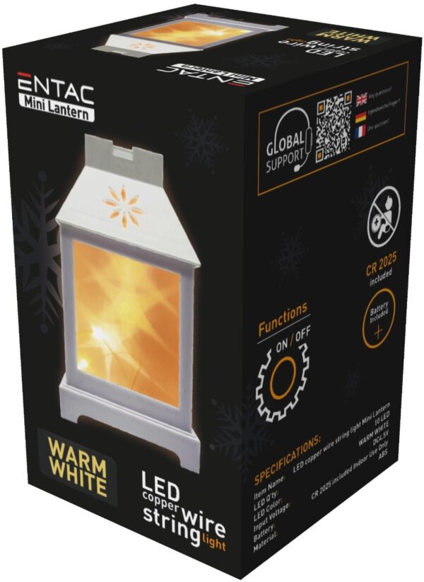 elmcwl12-w_entac-led-mini-lampas-feher-120mm.jpg Entac LED Mini Χάλκινο Φανάρι Λευκό 12cm