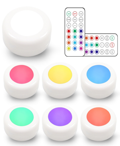 Entac Mini Φορητό Φωτάκι Νυκτός 0,45W RGB RC 6τμχ/σετ