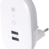 Entac Φωτάκι Νυκτός 3000K Ντιμαριζόμενο με 2 USB Θύρες