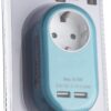 Entac Πρίζα Σούκο με 2 Θύρες USB (total 2.1A) Μπλέ