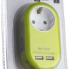 Entac Πρίζα Σούκο με 2 Θύρες USB (total 2.1A) Λάιμ
