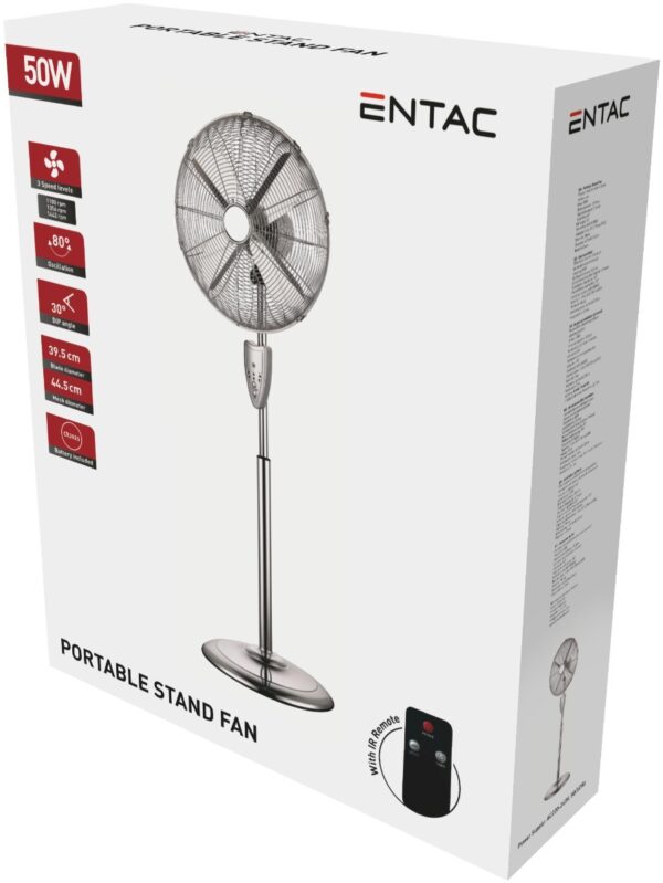 Entac Μεταλλικός Ανεμιστήρας Ορθοστάτης 50W με Τηλεχειριστήριο