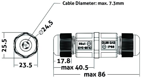 Entac Ένωση Καλωδίων 3 Φάσεων Στεγανό IP68