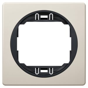 EON E6801.9E One-gang frame 80x80, beige with black holder