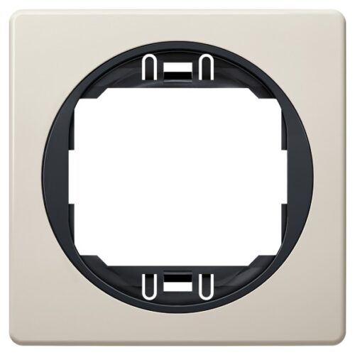 EON E6801.9E One-gang frame 80x80, beige with black holder