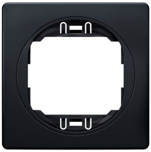 EON E6801.E1E One-gang frame 80x80, soft-touch black with black holder