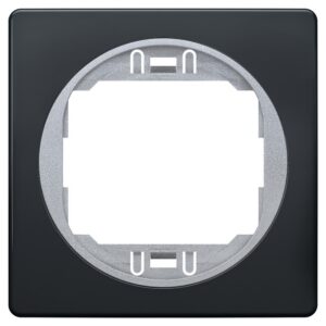 EON E6801.ES One-gang frame 80x80, black with silver holder