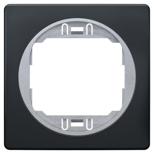 EON E6801.S1E One-gang frame 80x80, antic silver with black holder
