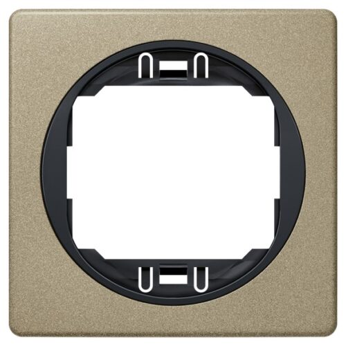 EON E6801.G2E One-gang frame 80x80, brushed nickel with black holder