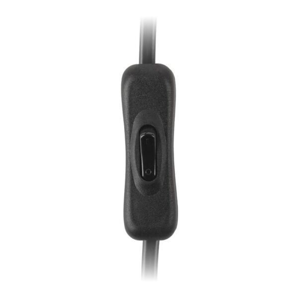 Entac Rewireable Καλώδιο 2G0.75 με Διακόπτη ON/OFF Μαύρο 2.5m