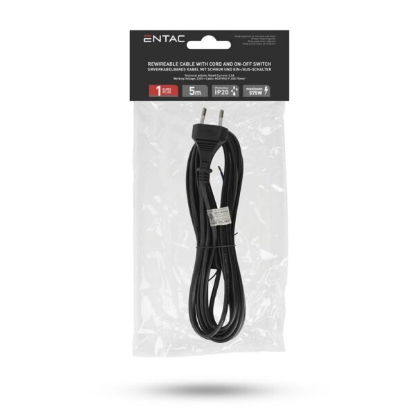 erwc20-5s-b_b.jpg Entac Rewireable Καλώδιο 2G0.75 με Διακόπτη On/Off Μαύρο 5m