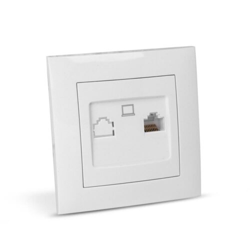 Entac Arnold Recessed wall LAN socket Cat5 White