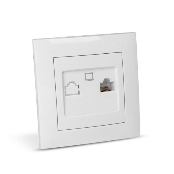 Entac Arnold Recessed wall LAN socket Cat5 White