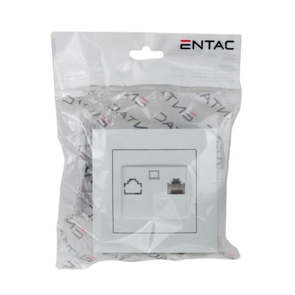 Entac Arnold Recessed wall LAN socket Cat5 White