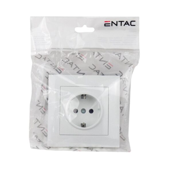 Entac Arnold Recessed wall socket earthed White