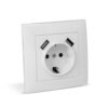 Entac Arnold Recessed wall socket earthed + 2 USB 2.1A (total) White
