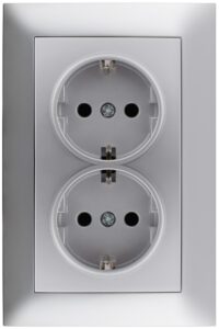 Entac Arnold Recessed wall socket 2x earthed Silver