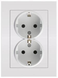 Entac Arnold Recessed wall socket 2x earthed White