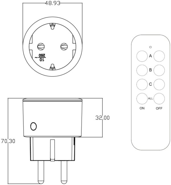 Entac Remote Controlled Socket Set 3xSockets with RC