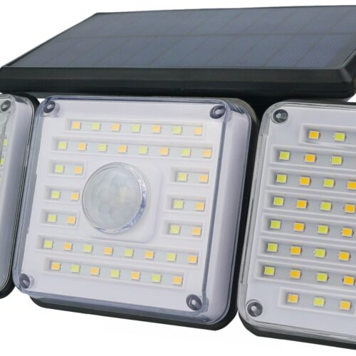 Entac Ηλιακός Προβολέας Τοίχου 2.3W SMD 3 Κεφαλές Φωτοκύτταρο + Τηλεχειριστήριο
