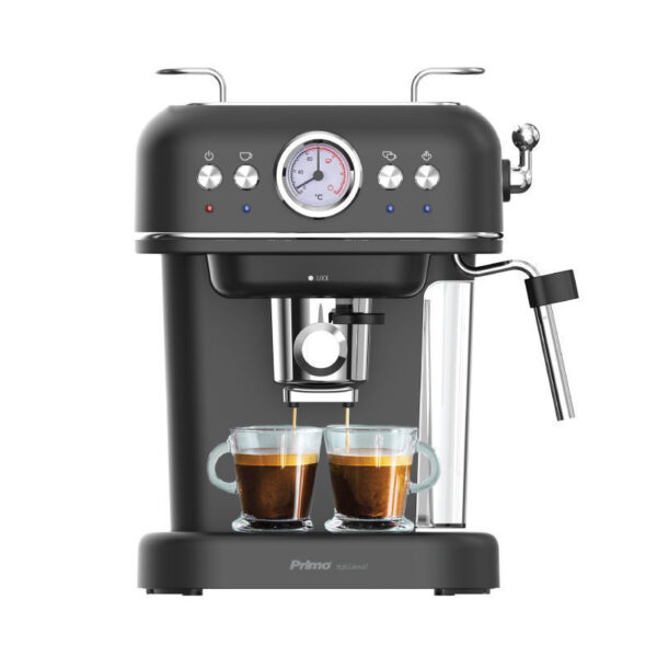 Μηχανή Καφέ Espresso PREM-40444 Primo Eco 20Bar 3σε1 Αναλογικό καντράν θερμοκρασίας Μαύρη-Chrome