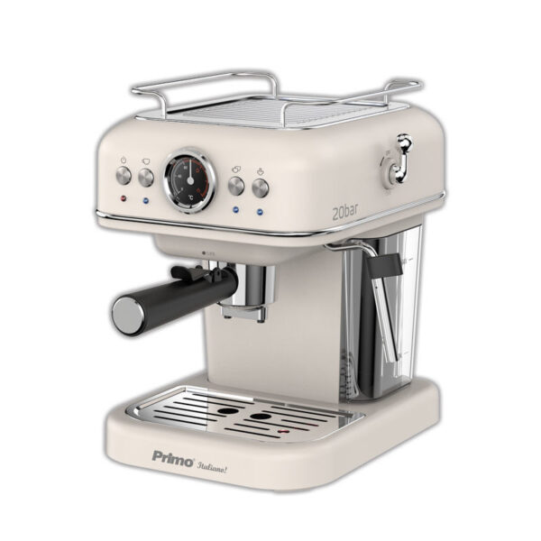Μηχανή Καφέ Espresso PREM-40445 Primo Eco 20Bar 3σε1 Αναλογικό καντράν θερμοκρασίας Ιβουάρ-Chrome