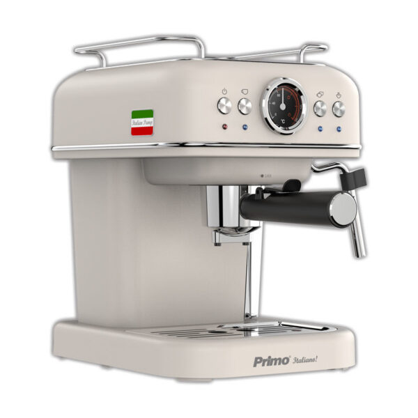 Μηχανή Καφέ Espresso PREM-40445 Primo Eco 20Bar 3σε1 Αναλογικό καντράν θερμοκρασίας Ιβουάρ-Chrome