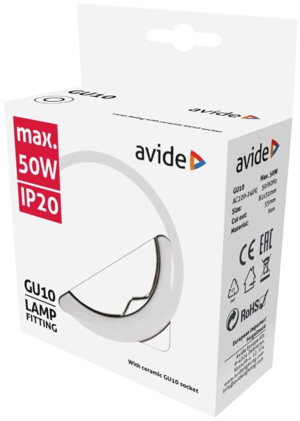 Avide GU10 Πλαίσιο Στρογγυλό Χρώμιο
