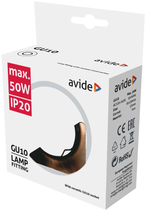 Avide GU10 Πλαίσιο Κώνος Χαλκός