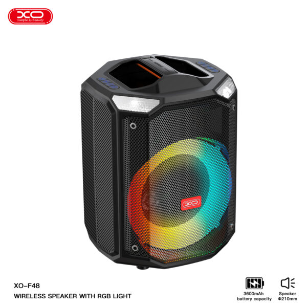 XO F48 Διπλό Bluetooth Ηχείο 40W 8" RGB (με Τηλεχειριστήριο)