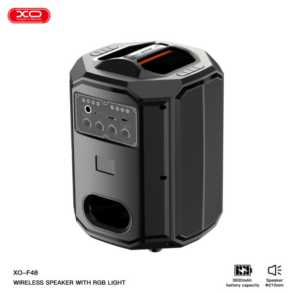 XO F48 Διπλό Bluetooth Ηχείο 40W 8" RGB (με Τηλεχειριστήριο)