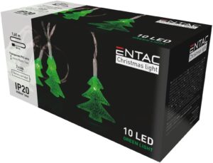 Entac Χριστουγεννιάτικα Εσωτερικά PVC Πράσινα Δέντρα 10 LED 1,65μ (2xAA Δεν περιλαμβ.)