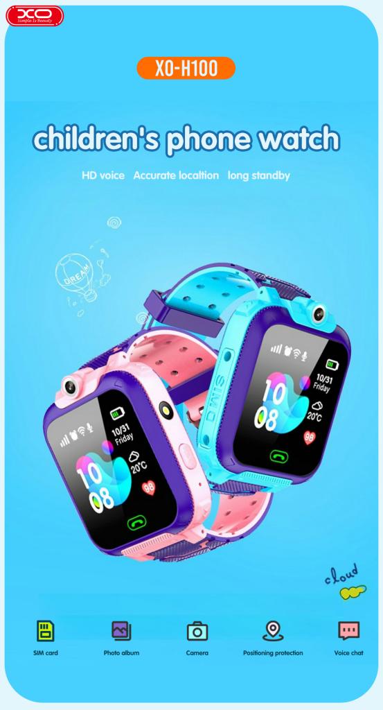 h100.jpg XO H100 Παιδικό Smartwatch 2G Ροζ