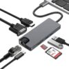 h23a9810f0eae4d8eb6776ca2573cc3b8r.jpg Μετατροπέας 8in1 USB C hub RJ45 HDMI USBx2 VGA SD TF USB3.0x2
