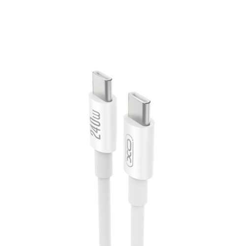 XO NB-Q298 Καλώδιο Φόρτισης & Μεταφοράς Δεδομένων Type-C σε Type-C 240W Λευκό 1m