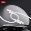 XO NB-Q298 Καλώδιο Φόρτισης & Μεταφοράς Δεδομένων Type-C σε Type-C 240W Λευκό 1m