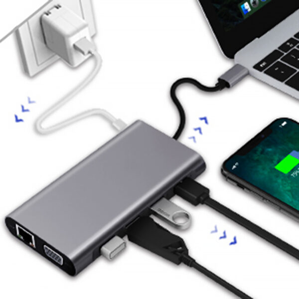 he176b84fc15c4be19f68b0aaaad65dd4i.jpg Μετατροπέας 11in1 RJ45 USBx4 VGA HDMIPD SD TF Audio