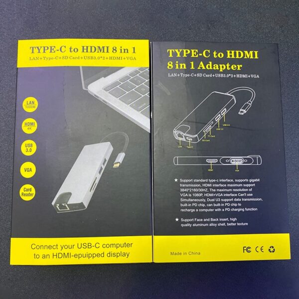 hfcd55869a32a42ee9226e95950f2258co.jpg Μετατροπέας 8in1 USB C hub RJ45 HDMI USBx2 VGA SD TF USB3.0x2