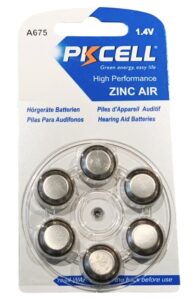 Pkcell 1.4V Zinc Air Μπαταρία Ακουστικών Βαρηκοΐας A675 6τμχ