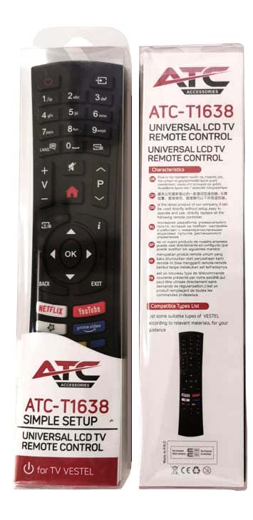 ATC T-1638 Τηλεχειριστήριο Universal για Vestel