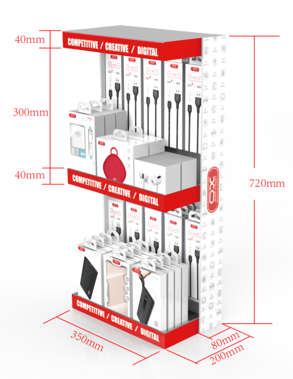 XO ZSJ002 Double deck desktop display rack 720x300x200