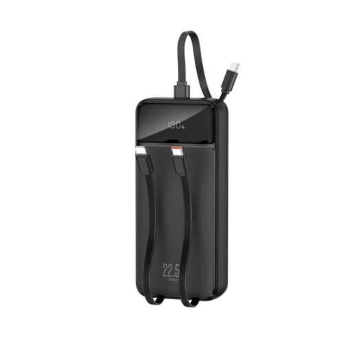 XO PR275 Powerbank 22.5W+20W με 3 Ενσωματωμένα Καλώδια 2x USB-C, 1x Lightning & Ψηφιακή Οθόνη 20.000 mAh