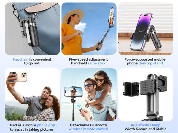 jondsdw_10_.jpg XO SS21 Πολυλειτουργικό Mini Bluetooth Selfie Stick 4 σε 1