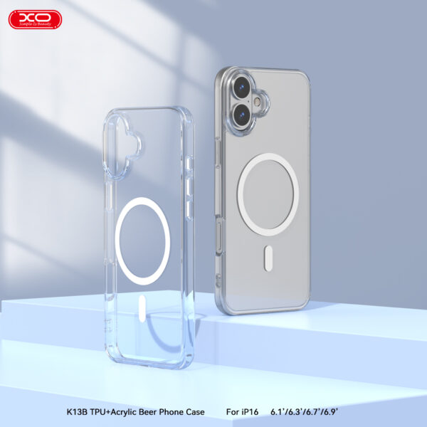 XO K13B iP 16 plus/15 plus 6,7" TPU+Ακρυλική Θήκη με Ενσωματωμένο Μαγνήτη