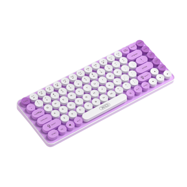 XO KB-12 Ασύρματο Πληκτρολόγιο Bluetooth Tri-Colour Μωβ