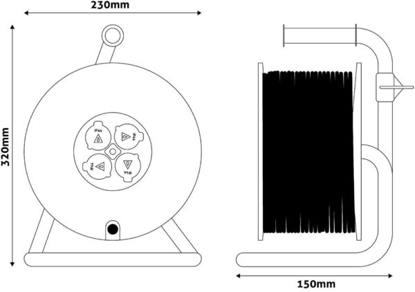 kihbxfdzsw.jpg Entac Στροφείο Σούκο IP44 με 4 Θέσεις 25m 3G1.5