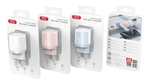 l150_01-1-photoroom.jpg XO L150 (EU) 30W Μονός Γρήγορος Φορτιστής USB-C Ροζ